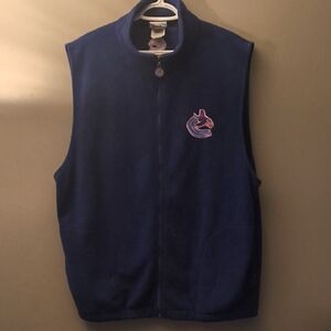Vancouver Canucks Vintage NHL - Full Zip Fleece Vest Men's XL